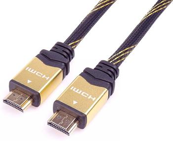 PremiumCord 4K HDMI 2.0b High Speed + Ethernet kabel, zlacené HQ konektory, nylonové provedení, 1m