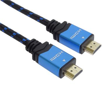 PremiumCord 4K HDMI 2.0b High Speed + Ethernet kabel, zlacené HQ konektory, bavlněné provedení, 0,5m
