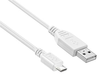 PremiumCord Kabel micro USB 2.0, A-B 20cm, bílá