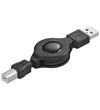 PremiumCord USB navíjecí kabel 0,9m A-B