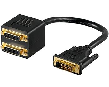 PremiumCord Splitter DVI-D (24+1) male => 2x DVI-D (24+1) female for connecting a PC and two monitors