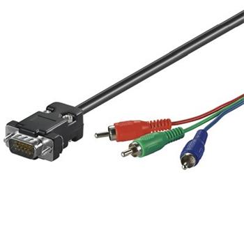 PremiumCord Kabel k projektoru VGA 15p 3xCINCH (RCA) 2m