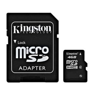Kingston 4GB SD paměťová karta SDHC class 4 micro + adaptér