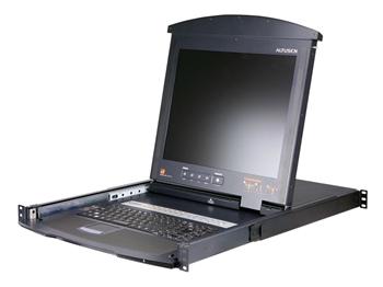 ATEN 16-port KVM PS/2, OSD, DualRail, 17" LCD, touchpad, klávesnice