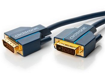 ClickTronic HQ OFC kabel DVI-D(24+1) male <> DVI-D(24+1) male, Dual Link, 3m