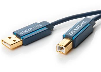 ClickTronic HQ OFC USB2.0 kabel, A-B, zlacené konektory, 1m