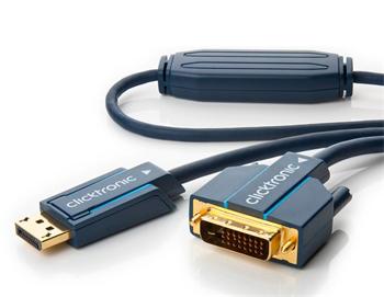 ClickTronic HQ OFC kabel DisplayPort - DVI, zlacené kon., M/M, 20m