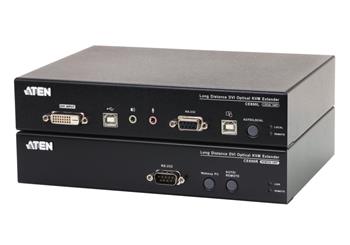 ATEN Extender PC-konzole DVI, po optickém kabelu do 20km, USB, až 1920x1200, RS-232