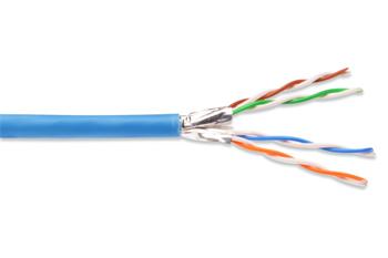 PremiumCord CAT6A FTP Kabel 4x2,drát AWG23,čistá měď 1m LSOH
