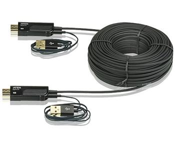 ATEN HDMI aktivní kabel po optickém vlákně 15m M/M, zlacené konektory, černý