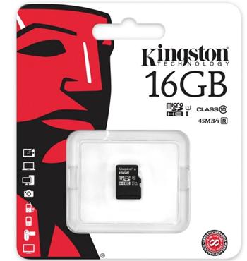 Kingston 16GB SD paměťová karta SDHC class 10 micro