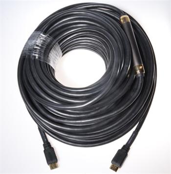 HDMI High Speed with Ether. kabel se zesilovačem, 30m, M/M, zlacené konektory, černý