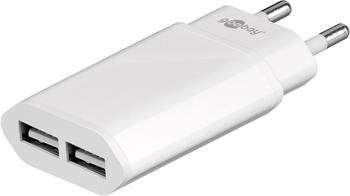 goobay Napájecí a nabíjecí adaptér 230V na 2x USB, ultra slim, 2.4A, bílý