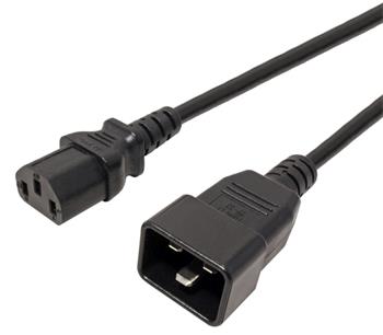 PremiumCord Kabel síťový propojovací 230V 10A 2m, konektory IEC 320 C13 - IEC 320 C20