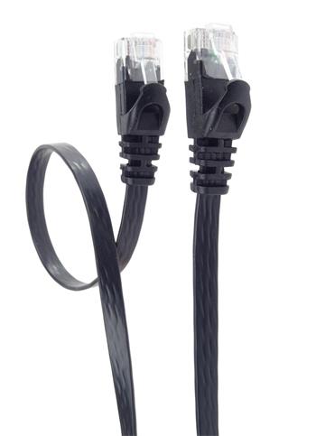 PremiumCord Flat Patch cable UTP RJ45-RJ45 CAT6 5m black