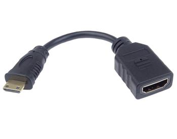 PremiumCord Flexi adaptér HDMI Typ A samice - mini HDMI Typ C samec pro ohebné zapojení 