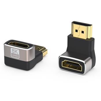 PremiumCord 8K Angled Adapter HDMI A - HDMI A, F/M, 90°, metal case, gold-plated