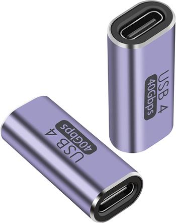 PremiumCord 40Gbps Aluminium USB-C Female to USB-C Female coupler