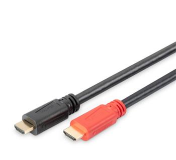 DIGITUS HDMI 3D connection cable, with amplifier, Type A 30.00m, CU, AWG26, 2x shielded, M/M, UL, gold p