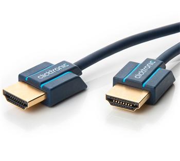 ClickTronic HQ OFC cable HDMI male <> HDMI male, gold plated, HDMI High Speed with Ethernet, slim, 3D, 0.5m