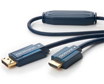 ClickTronic HQ OFC cable DisplayPort - HDMI type A, gold plated, 3D, M/M, 1m