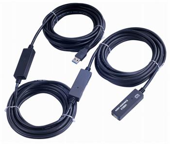 PremiumCord USB 3.2 repeater a prodlužovací kabel A/M-A/F  15m