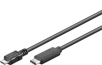 PremiumCord Cable USB connector C/male - USB 2.0 Micro-B/male, black 0,6m