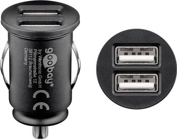 goobay Car Power adapter 12V to 2x USB 2,1A black