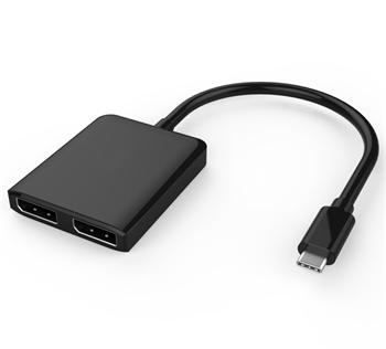 PremiumCord MST Adapter USB-C -  2x DisplayPort, extended + mirror functions, 8k@60Hz, 4K@60Hz a 1080p