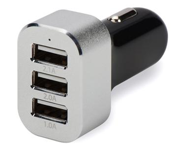 ednet USB Car Charger, 3 Port, 12-18V, 5.1A