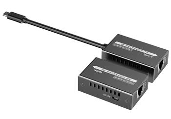 PremiumCord USB-C to HDMI extender via Cat5e/6/6a 4K@60Hz up to 60m