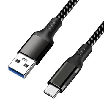 PremiumCord kabel USB-C - USB 3.0 A (USB 3.2 generation 1, 3A, 5Gbit/s) bavlněný oplet a hliníkové konektory  0,5m
